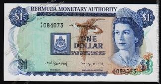 Бермуды 1 доллар 1982г. P.28в(3) - UNC - Бермуды 1 доллар 1982г. P.28в(3) - UNC