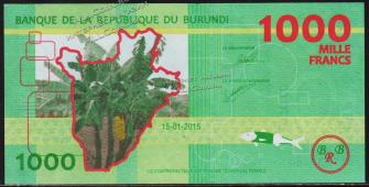 Бурунди 1000 франков 2015г. P.NEW - UNC - Бурунди 1000 франков 2015г. P.NEW - UNC