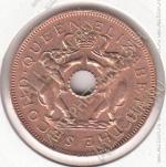 19-51 Родезия и Ньясланд 1 пенни 1963г. КМ # 2 UNC бронза 6,3гр.