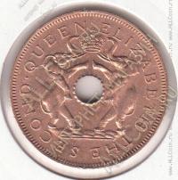 19-51 Родезия и Ньясланд 1 пенни 1963г. КМ # 2 UNC бронза 6,3гр.