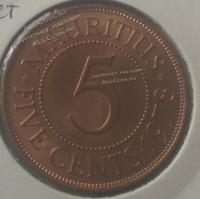 9-175 Маврикий 5 центов 1978г. Бронза. 