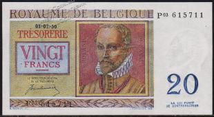 Бельгия 20 франков 1950г. Р.132a - UNC - Бельгия 20 франков 1950г. Р.132a - UNC