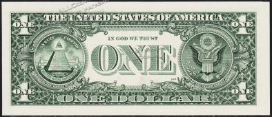 Банкнота США 1 доллар 1977 года. Р.462а - UNC "F" F-E - Банкнота США 1 доллар 1977 года. Р.462а - UNC "F" F-E