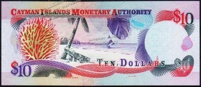Каймановы острова 10 долларов 1998г. P.23 UNC - Каймановы острова 10 долларов 1998г. P.23 UNC