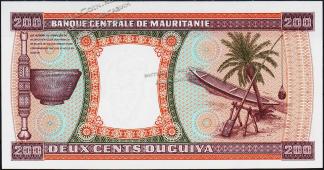 Банкнота Мавритания 200 угйя 1974 года. P.5a(2) - UNC - Банкнота Мавритания 200 угйя 1974 года. P.5a(2) - UNC