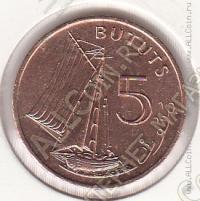 20-33 Гамбия 5 бутутов 1971г. КМ # 9 UNC бронза 3,55гр. 20,3мм