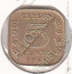 24-77 Цейлон 5 центов 1944г. КМ # 113,2 никель-латунная 3,24гр. 18мм