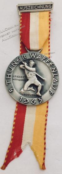  #264 Швейцария спорт Медаль Знаки. 5-тый стрелковый фестиваль. THUNER WAFFENLAUF. 1963 год.