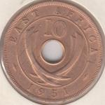 38-44 Восточная Африка 10 центов 1951г. Бронза