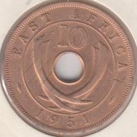 38-44 Восточная Африка 10 центов 1951г. Бронза