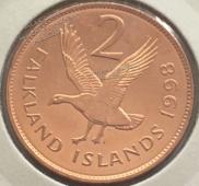 #146 Фалклендские острова 2 цента 1998г. Бронза.UNC - #146 Фалклендские острова 2 цента 1998г. Бронза.UNC