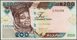 Банкнота Нигерия 200 найра 2017 года. P.NEW - UNC - Банкнота Нигерия 200 найра 2017 года. P.NEW - UNC