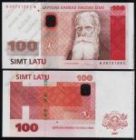 Латвия 100 лат 2007г. P.57 UNC