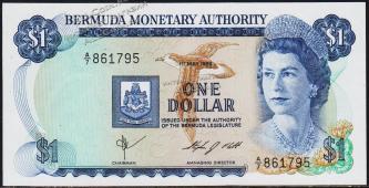 Бермуды 1 доллар 1984г. P.28в(4) - UNC - Бермуды 1 доллар 1984г. P.28в(4) - UNC