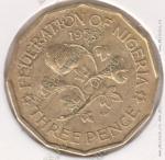 4-41 Нигерия 3 пенса 1959г. KM# 3 никель-латунь 3,25гр 19,0мм