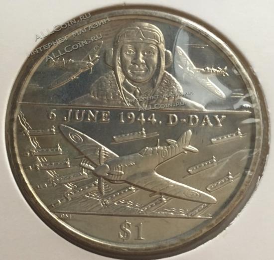 #15-164 Британcкие Виргинские Острова 1 доллар 2004г. Медь Никель. UNC. 
