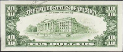 Банкнота США 10 долларов 1988А года. Р.482 UNC "B" B-D - Банкнота США 10 долларов 1988А года. Р.482 UNC "B" B-D