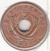 19-45 Восточная Африка 5 центов 1933г. КМ # 18 бронза 6,5гр. 25,3мм - 19-45 Восточная Африка 5 центов 1933г. КМ # 18 бронза 6,5гр. 25,3мм