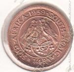 31-180 Южная Африка 1/4 пенни 1959г КМ # 44 бронза 2,8гр. 