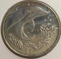 #16-58 Британcкие Виргинские Острова 1 доллар 2004г. Медь Никель.UNC.