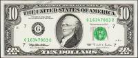 Банкнота США 10 долларов 1995 года. Р.499 UNC "G" G-C