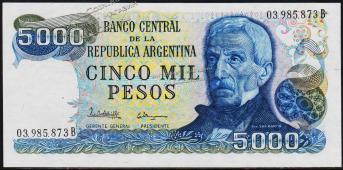 Аргентина 5000 песо 1976-83г. P.305в(1) - UNC - Аргентина 5000 песо 1976-83г. P.305в(1) - UNC