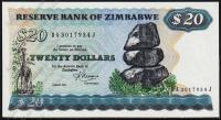 Банкнота Зимбабве 20 долларов 1983 года. P.4с - UNC