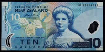 Новая Зеландия 10 долларов 2007г. P.186в(6) - UNC - Новая Зеландия 10 долларов 2007г. P.186в(6) - UNC