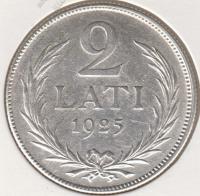 2-157 Латвия 2 лата 1925г. KM# 8 серебро 10,0гр 27,0мм