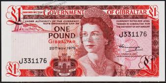 Гибралтар 1 фунт 1975г. P.20а - UNC - Гибралтар 1 фунт 1975г. P.20а - UNC