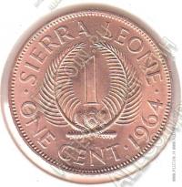  5-154	Сьерра-Леоне 1 цент 1964г. КМ # UNC бронза 5,7гр. 25,45мм
