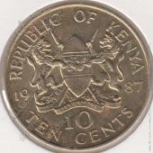 19-106 Кения 10 центов 1987г. KM#18 UNC никель-латунь 30,8 мм - 19-106 Кения 10 центов 1987г. KM#18 UNC никель-латунь 30,8 мм
