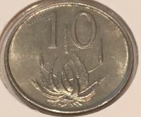 #H8-71 Южная Африка 10 центов 1965г. Медь Никель. UNC.