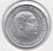 Испания 10 сантимов 1959г. КМ#790 UNC алюминий 0,7гр. 18мм. (арт323) - Испания 10 сантимов 1959г. КМ#790 UNC алюминий 0,7гр. 18мм. (арт323)