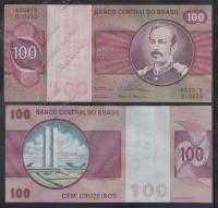 Бразилия 100 крузейро 1974г. Р.195A.a. - UNC