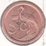 32-166 Южная Африка 5 центов 1993г. КМ # 134 UNC сталь с медным покрытием 4,5гр. 21мм