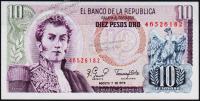 Банкнота Колумбия 10 песо 1979 года. P.407g(1) - UNC