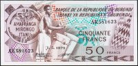 Банкнота Бурунди 50 франков 1979 года. P.28а(2) - UNC