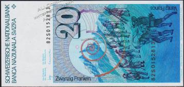 Швейцария 20 франков 1982г. P.55d(54) - UNC - Швейцария 20 франков 1982г. P.55d(54) - UNC