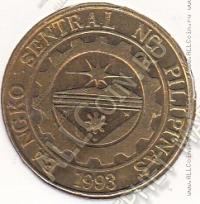 22-103 Филиппины 25 сентим 1998г. КМ # 271 латунь 3,8гр. 20мм
