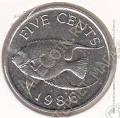 3-171 Бермуды 5 центов  1986 г. KM# 45 Медь-Никель 5,0 гр. 21,2 мм. - 3-171 Бермуды 5 центов  1986 г. KM# 45 Медь-Никель 5,0 гр. 21,2 мм.