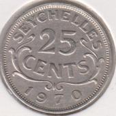 22-180 Сейшелы 25 центов 1970г.  - 22-180 Сейшелы 25 центов 1970г. 