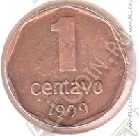 6-66 Аргентина 1 сентаво 1999 г. KM# 113a Бронза 2,0 гр. 16,2 мм.