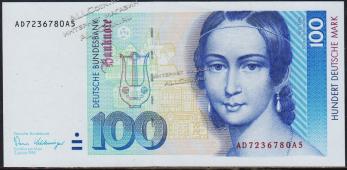 ФРГ (Германия) 100 марок 1989г. P.41а - UNC - ФРГ (Германия) 100 марок 1989г. P.41а - UNC