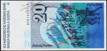 Швейцария 20 франков 1987г. P.55g(58) - UNC - Швейцария 20 франков 1987г. P.55g(58) - UNC
