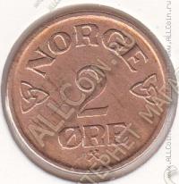 22-18 Норвегия 2 эре 1957г. КМ # 399 бронза 4,0гр. 21мм