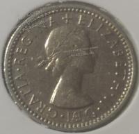 16-153 Англия 6 пенцов 1956г. Медь Никель.