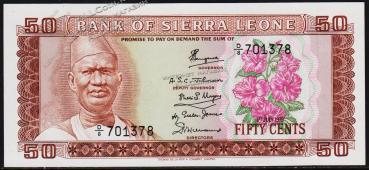 Сьерра-Леона 50 центов 1979г. P.4с - UNC - Сьерра-Леона 50 центов 1979г. P.4с - UNC