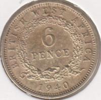 22-61 Брит. Западная Африка 6 пенсов 1940г.  