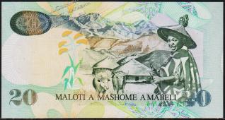 Банкнота Лесото 20 малоти 2001 года. P.16c - UNC - Банкнота Лесото 20 малоти 2001 года. P.16c - UNC
